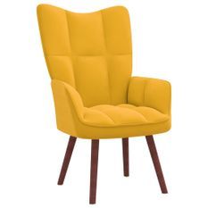 Chaise de relaxation Jaune moutarde Velours 11