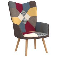 Chaise de relaxation Patchwork Tissu 3