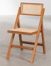 Chaise de salle à manger pliante en bois de Frêne Marron cendré et osier Dukaz - Lot de 2