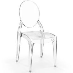 Chaise de salle à manger transparente KALERIA – Design contemporain empilable