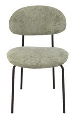 Chaise design AKOZ tissu haut de gamme doux et structure acier noir mat