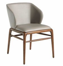 Chaise design en bois de frêne et simili cuir Riva - Lot de 2