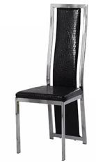 Chaise design simili cuir effet croco et acier chromé Milana - Lot de 6