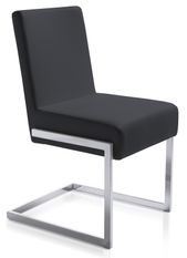 Chaise design simili cuir et acier inox Gaodi - Lot de 4