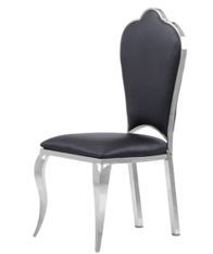 Chaise design simili cuir et pieds chromé effet miroir Kouma - Lot de 4