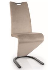 Chaise design velours et métal noir Karal - Lot de 2