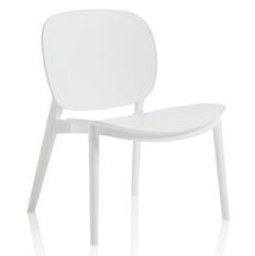 Chaise empilable polypropylène blanc Mohan - Lot de 2