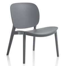 Chaise empilable polypropylène gris Mohan - Lot de 2