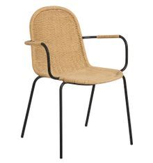 Chaise empilable ROPA avec accoudoirs – Osier synthétique et structure en fer