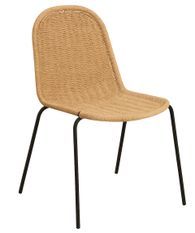 Chaise empilable ROPA – Osier synthétique et pieds en fer