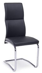 Chaise en acier et assise en simili cuir noir Thelma - Lot de 4
