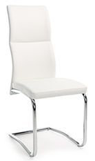 Chaise en acier et assise simili cuir blanc Thelma - Lot de 4
