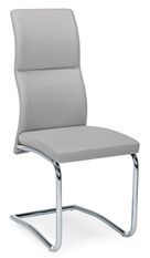 Chaise en acier et assise simili cuir gris Thelma - Lot de 4