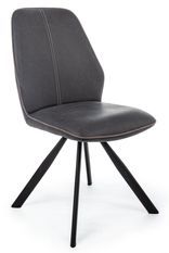 Chaise en acier et simili cuir noir Maxwell - Lot de 4