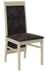 Chaise en bois clair sonoma et tissu 34 couleurs Komba