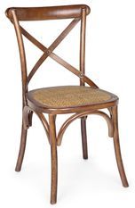 Chaise en bois d'orme et rotin marron Cross - Lot de 2