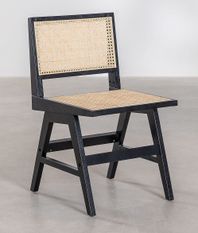 Chaise en bois de Frêne noir et osier Lalande