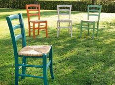 Chaise en bois de hêtre et paille Naturalia - Lot de 2
