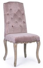 Chaise en bois hévéa rose Ivina - Lot de 2