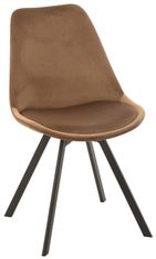 Chaise en métal et textile marron clair Stephen L 55 cm
