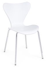 Chaise en plastique blanc et pieds en acier Tessa - Lot de 4