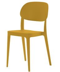 Chaise en polypropylène jaune ambre Kate - Lot de 4
