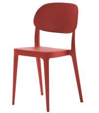 Chaise en polypropylène rouge brique Kate - Lot de 4