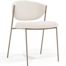 Chaise en tissu bouclé et structure métallique champagne Lozane - Modernité et qualité