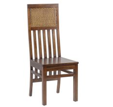 Chaise FALKANE – Bois d’acajou massif & rotin