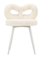 Chaise Ilary blanche bouclée design moderne