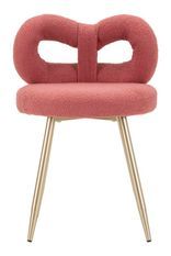 Chaise Ilary rose bouclée design glamour moderne
