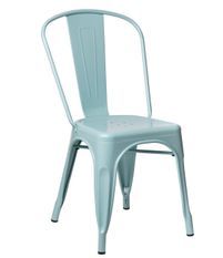 Chaise industrielle acier brillant bleu clair Vinto - Lot de 2