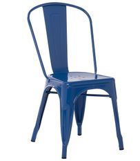 Chaise industrielle acier brillant bleu foncé Vinto - Lot de 2