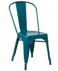 Chaise industrielle acier brillant bleu turquoise Vinto - Lot de 2