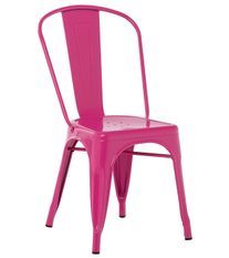 Chaise industrielle acier brillant fuchsia Vinto - Lot de 2