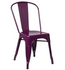 Chaise industrielle acier brillant pourpre Vinto - Lot de 2
