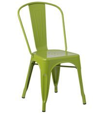 Chaise industrielle acier brillant vert flore Vinto - Lot de 2