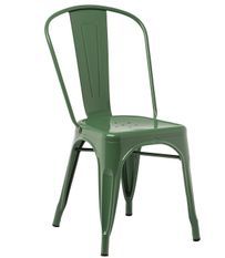 Chaise industrielle acier brillant vert platane Vinto - Lot de 2