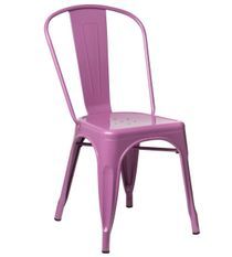 Chaise industrielle acier brillant violet Vinto - Lot de 2