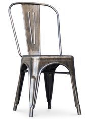 Chaise industrielle KALAX Premium en acier brossé – Structure renforcée haut de gamme
