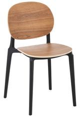 Chaise LOLITA – Alliance élégante de bois naturel et métal noir