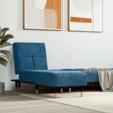 Chaise longue bleu velours