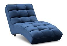 Chaise longue d'intérieur design velours bleu marine capitonné Rikal