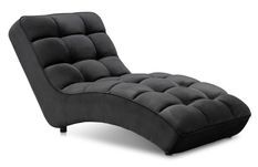 Chaise longue d'intérieur design velours noir capitonné Rikal