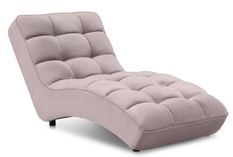 Chaise longue d'intérieur design velours rose balai capitonné Rikal