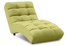 Chaise longue d'intérieur design velours vert anis capitonné Rikal