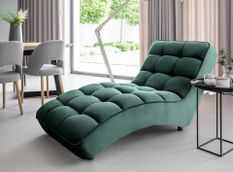 Chaise longue d'intérieur velours capitonné RIKAL – Confort et raffinement