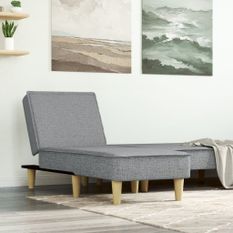 Chaise longue gris clair tissu