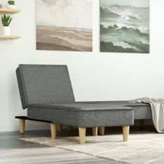 Chaise longue gris foncé tissu