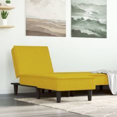 Chaise longue jaune velours